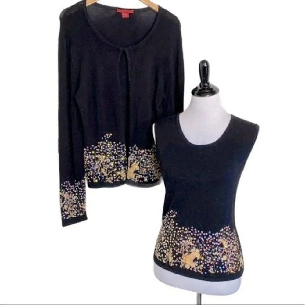 La cite’ M black & sequins sweater &‎ tunic set
